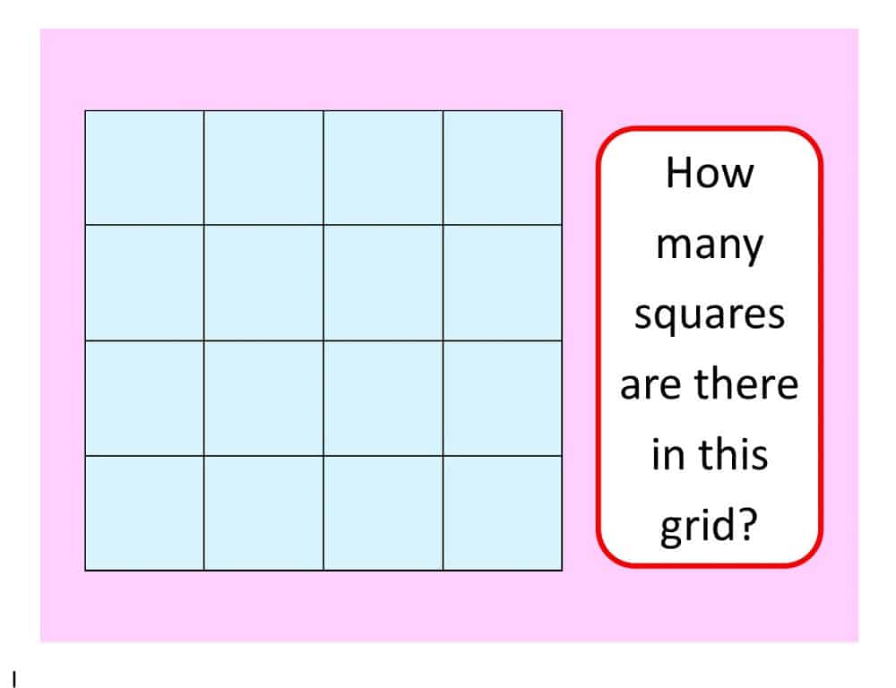 HOW MANY SQUARES ARE THERE IN THIS GRID 